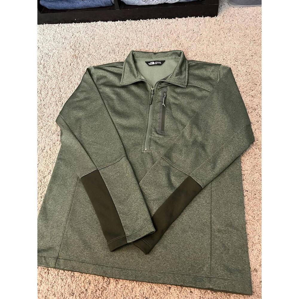 The Northface 1/4 Quarter Zip Pullover Fleece Jacket Green Men’s Size Medium
